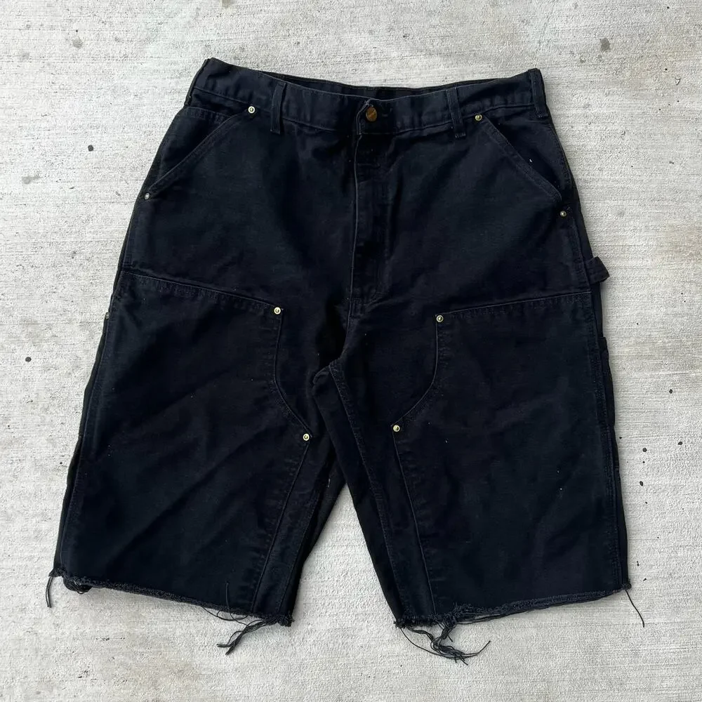 Carhartt black double knee work wear carpenter shorts